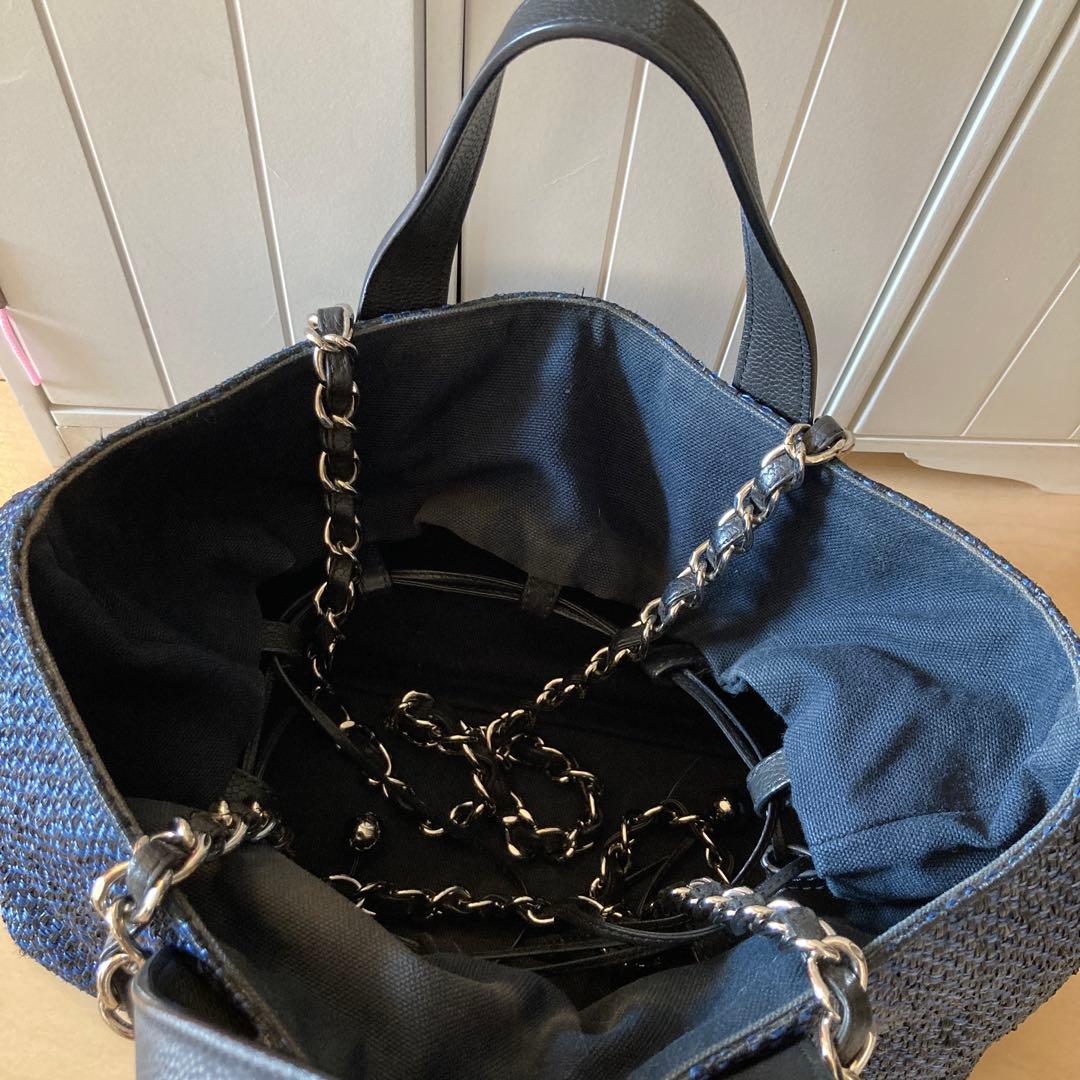 M*✨様 シャネル ストローバッグ 希少 ネイビー - メルカリ