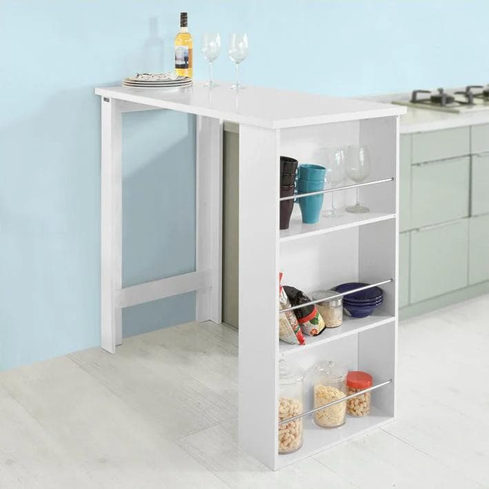 SoBuy カウンターテーブル 収納ラック付き ダイニングテーブル - メルカリ