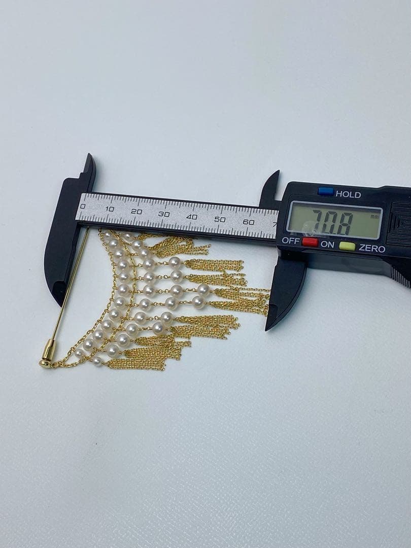 極美品 K18 本真珠 パール ブローチ ゴージャス 9.23g