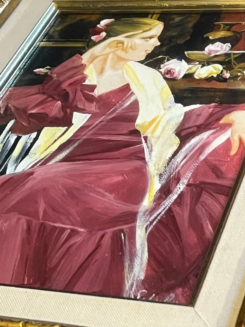 真作 巨匠 斉藤三郎 「少女エレナ」 油彩画 裏書あり - メルカリ