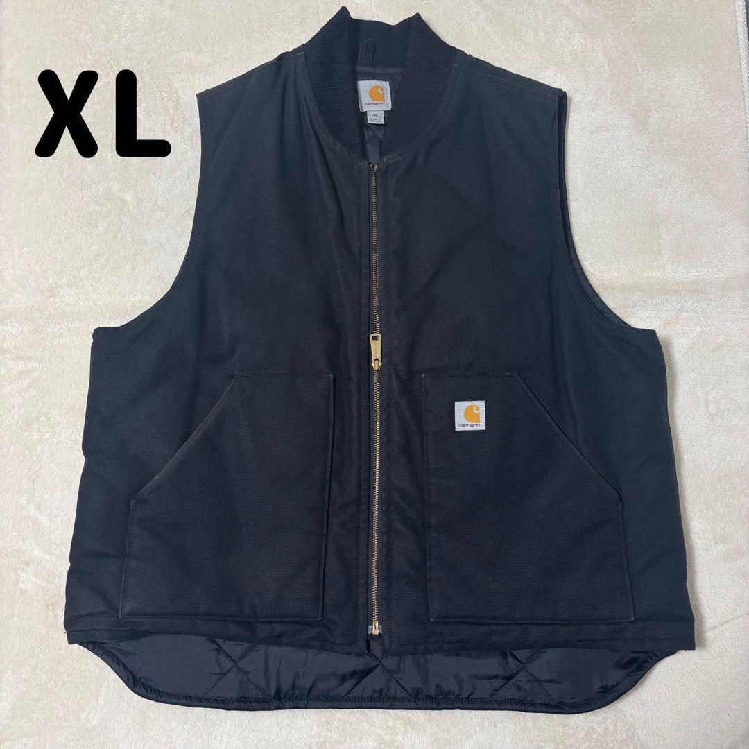 カーハート Carhartt　ダックベスト　黒　キルティング　XL　メキシコ製 Carhartt カーハート V01 ダックベスト キルティングライニング MEN'S