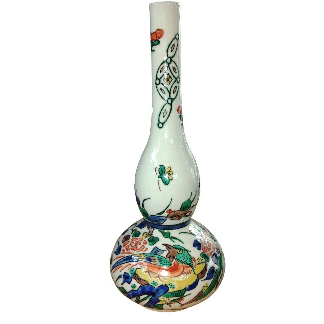 九谷焼　角福　鳥草花文瓢箪形花瓶 73f4512a7890b809c3bd0742ef7b2b