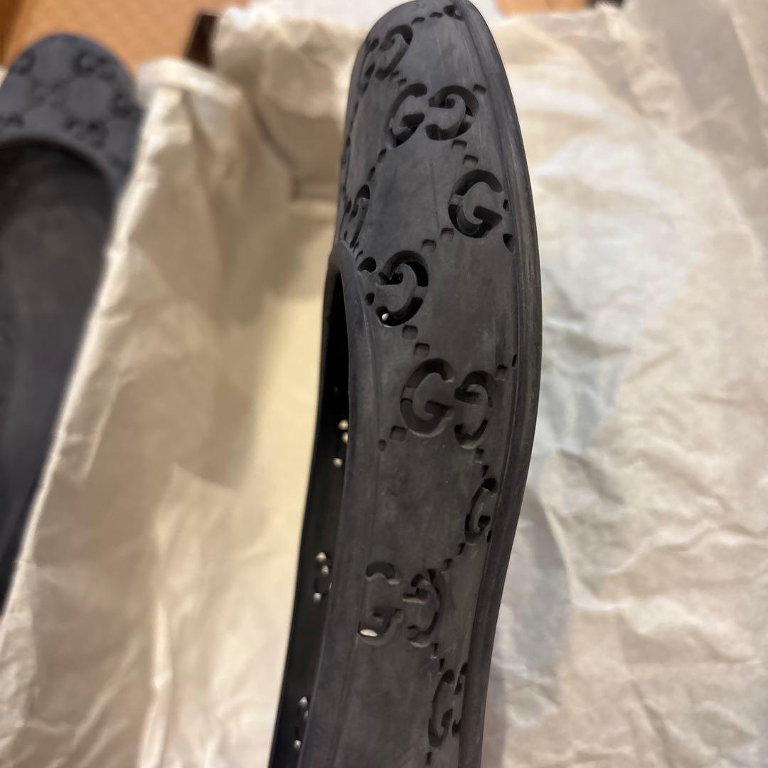 GUCCI グレー レインシューズ 37 23.5cm