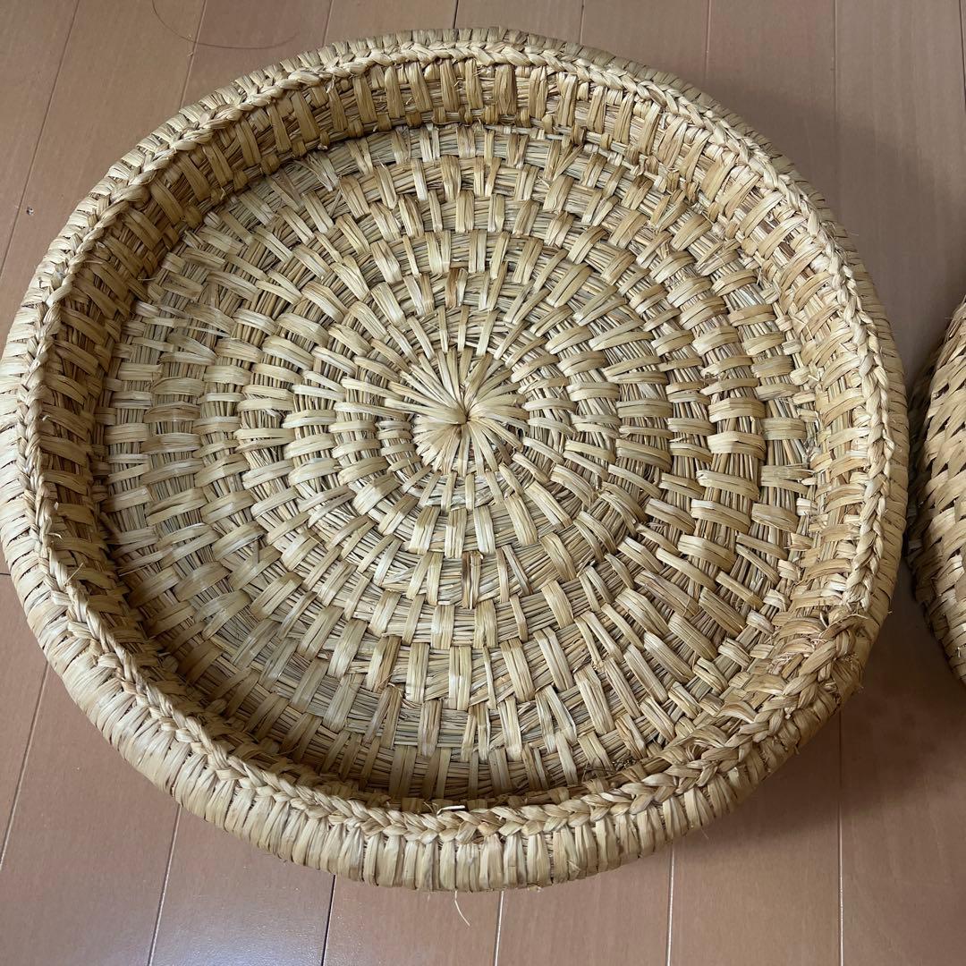 古民具 藁いずみ 手作り 藁籠 藁細工 マルカ飯櫃のセット