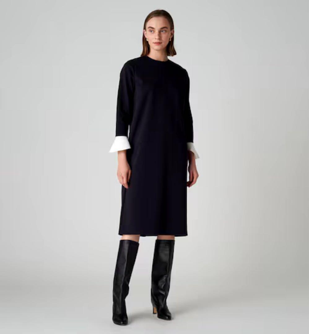 ballsey ボールジィ ニットコンビポンチ クルーネックワンピース