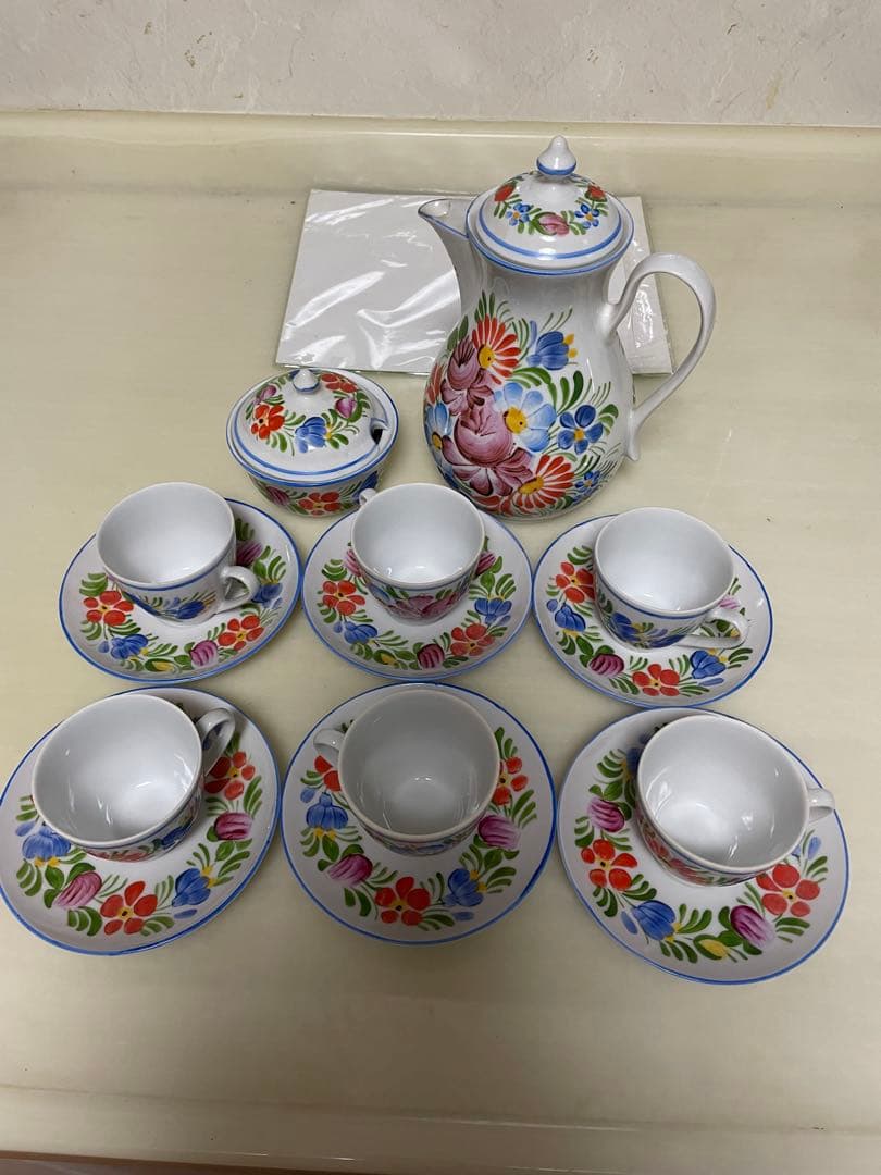 花柄ティーセット 6人分 陶磁器 - メルカリ