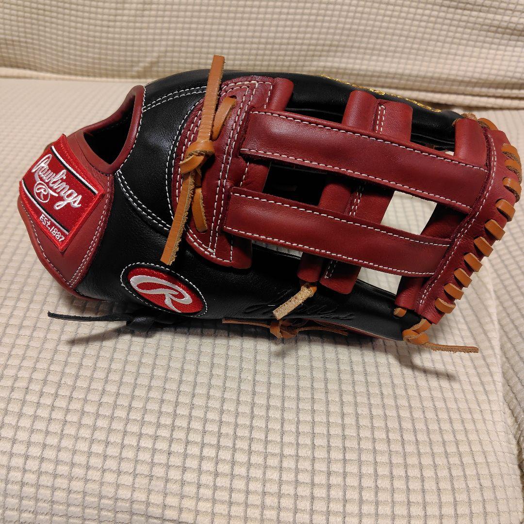 Rawlings 硬式野球グローブ 黒/赤 3429-0089-de1.jpg