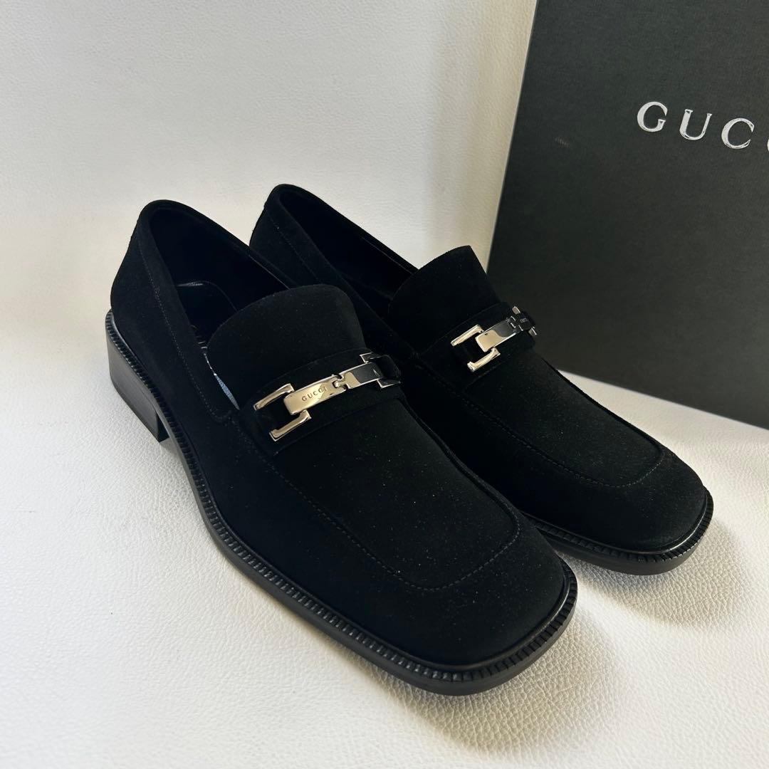 新品未使用✨GUCCI グッチ ホースビット ローファー スエード ブラック GUCCI】グッチ ホースビット ローファー スウェード 黒 Horsebit