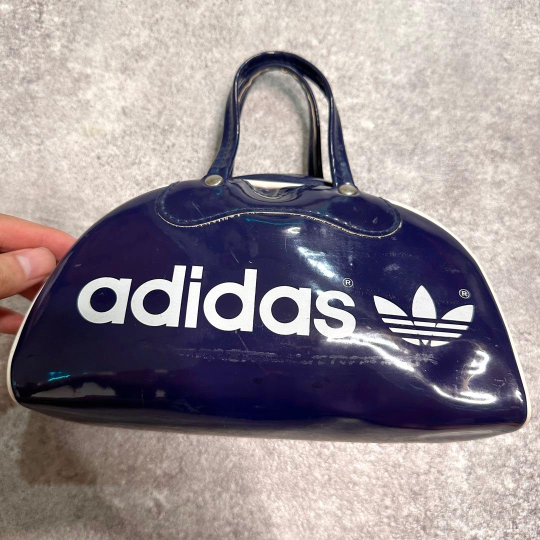 70s adidas エナメル ミニバッグ/ビンテージ/ハンドバッグ】 - メルカリ