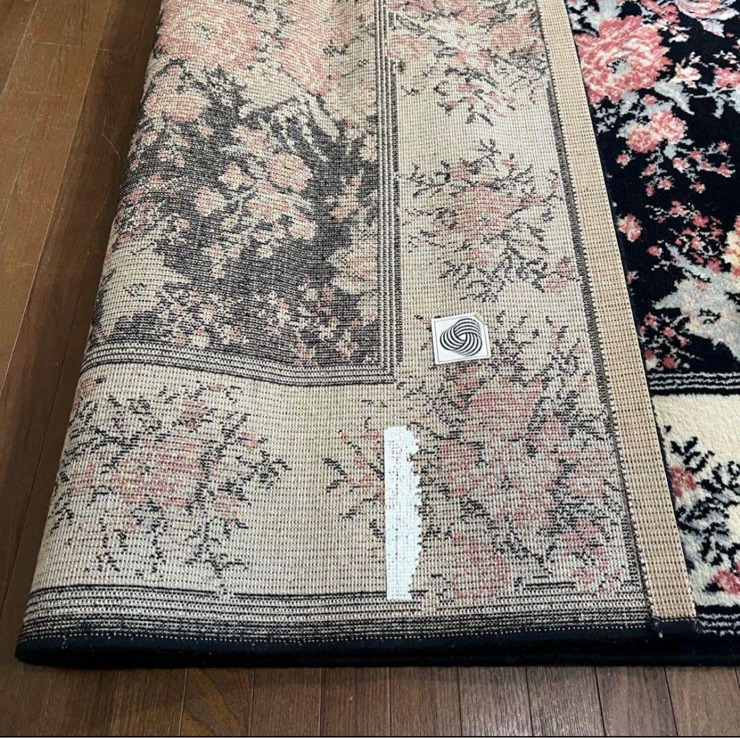アンティーク】昭和レトロ 花柄 絨毯 カーペット ラグマット 古道具 古