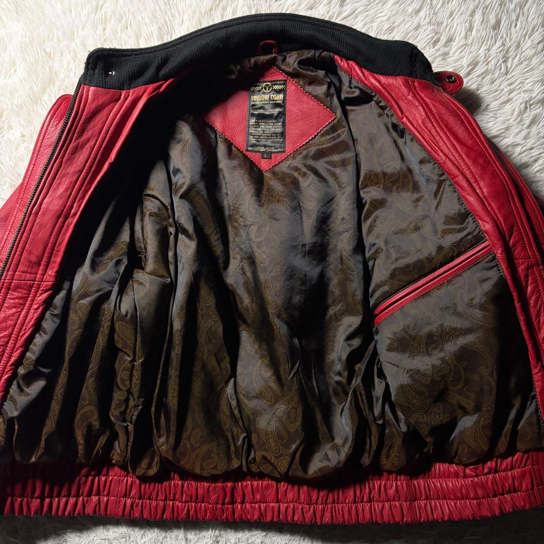 t*9様 美品□イエローコーン バイクウェア 本革 レッド L - メルカリ