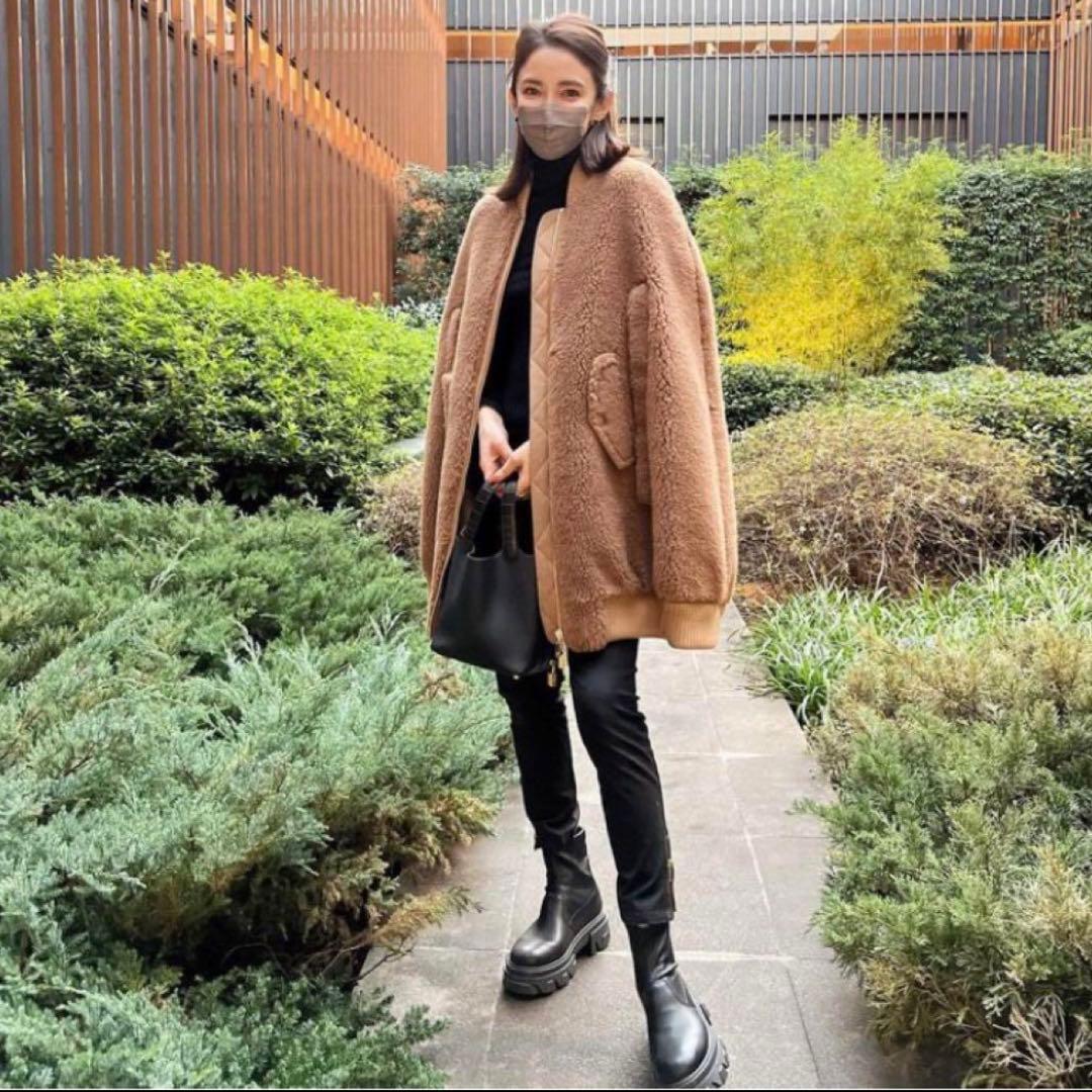 MaxMara マックスマーラ テディベア キャメルボンバーケープ S - メルカリ