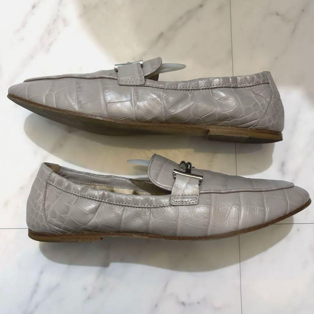 美品】TOD'S ローファーダブルT(シルバー)クロコ型押し38.5 - メルカリ