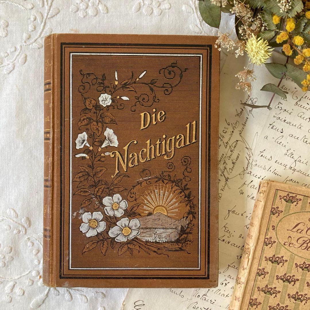 L288洋書古書 1904年発行 ドイツ お花の装丁が美しいアンティーク