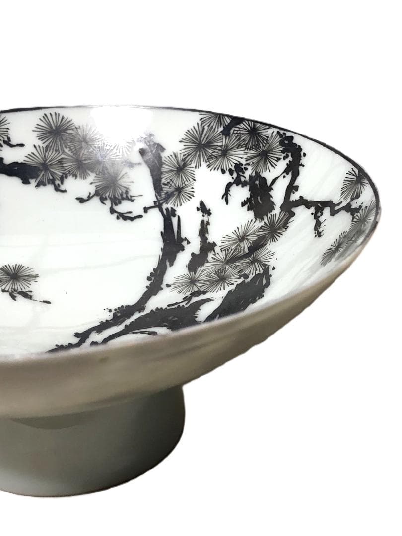 本銀色絵大盃 】 薄胎磁 高砂画 天保15年 瀬戸焼骨董