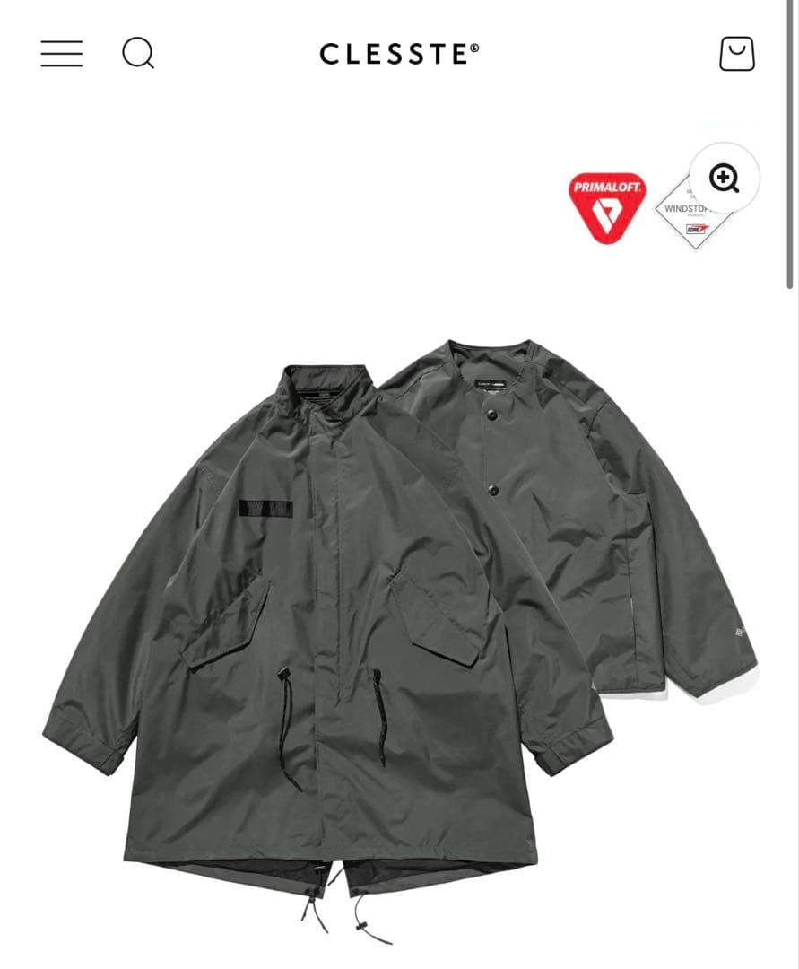 CLESSTE +phenix FISHTAIL PARKA サイズ1 CLESSTE / +Phenix Windstopper ® By Gore-tex Labs City Fishtail