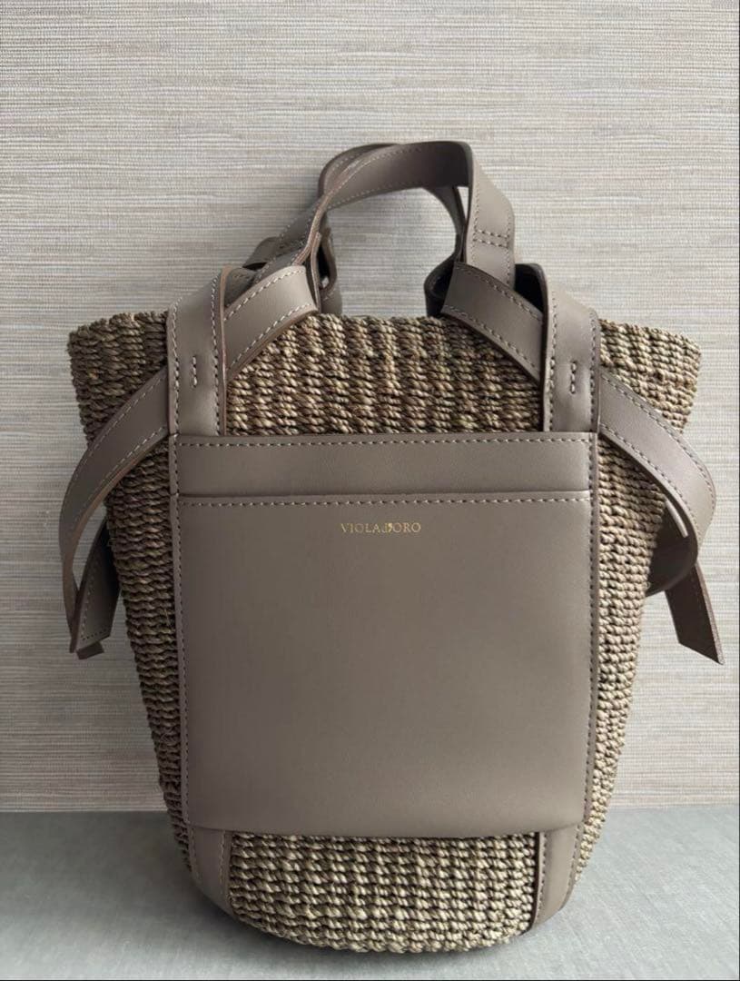 ヴィオラドーロ　レザーポケットかごバッグ　アバカ Amazon | [ヴィオラドーロ] MIRO アバカ製 レザーポケットトート かご