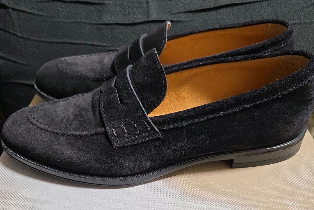 美品】DOUCAL'S デュカルス スエード コインローファー 42 黒