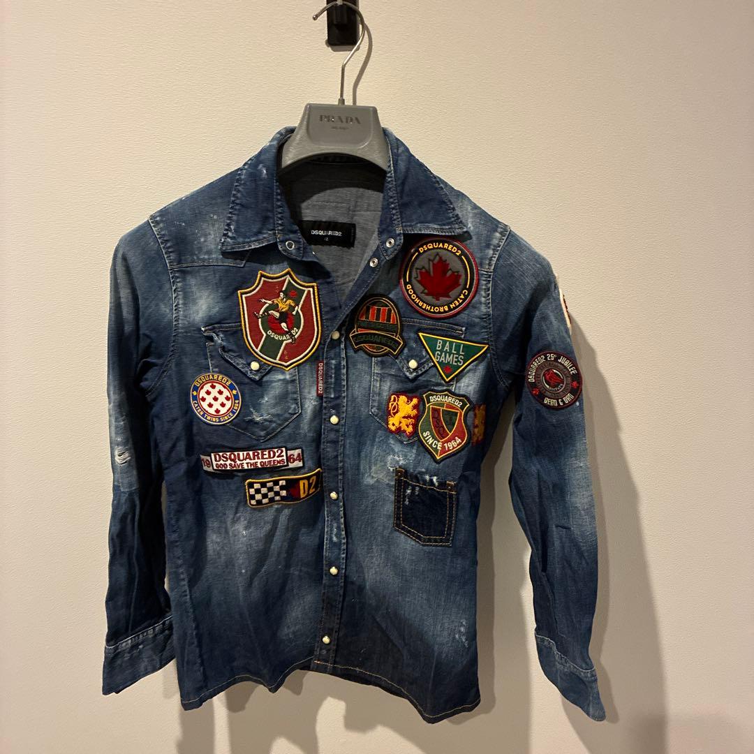 DSQUARED2 デニムシャツ ジャケット S 42 DSQUARED2 ジップアップ デニムジャケット | ブルー | FARFETCH JP
