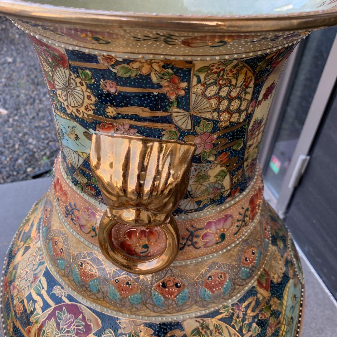 手渡し限定 大型 特大 金彩 薩摩焼 花瓶 壺 置物 - メルカリ