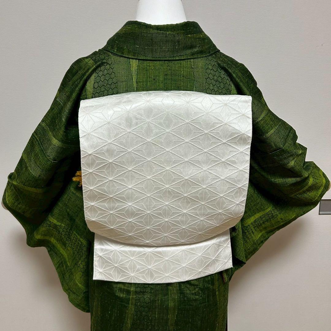 く*ん様 モ43 未使用近い 美品 袷 紬 ぜんまい紬系 色紬 小紋 フル