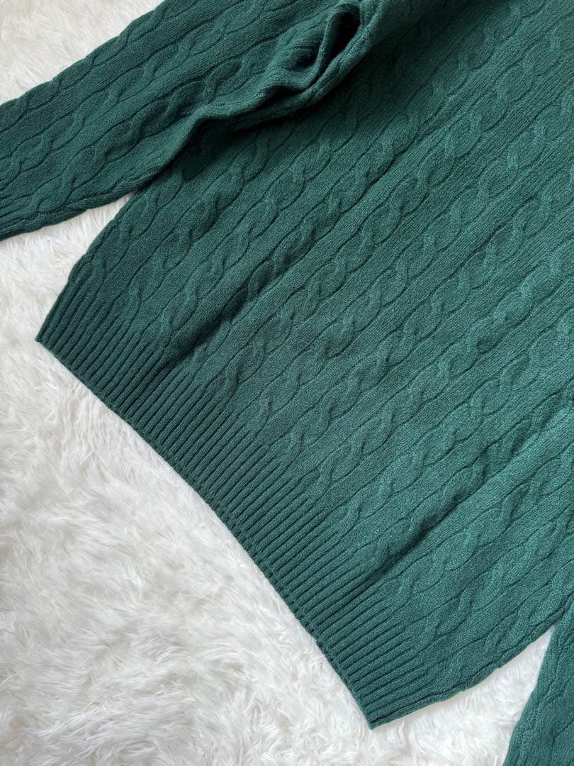 ポロラルフローレン セーター ケーブル ウールカシミヤ混紡 グリーン