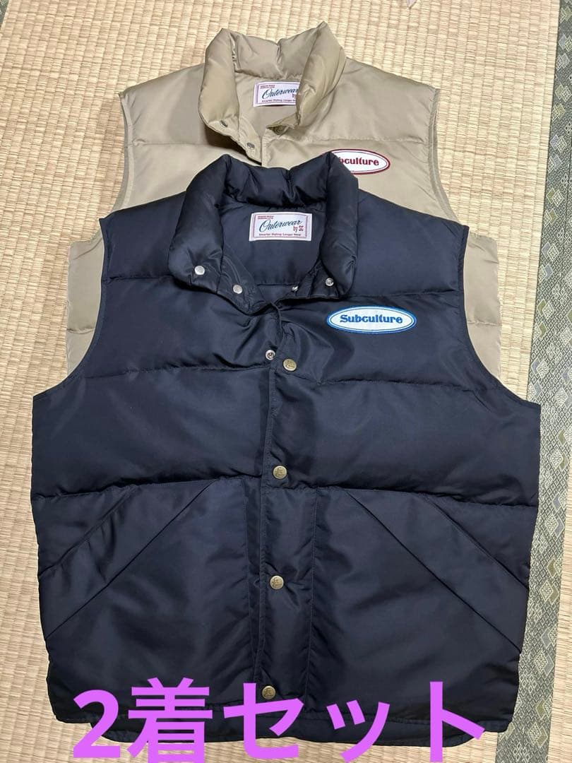 サブカルチャー　ダウンベスト　2着セット 楽天市場】Subculture サブカルチャー ダウンベスト サイズ:1 ワッペン