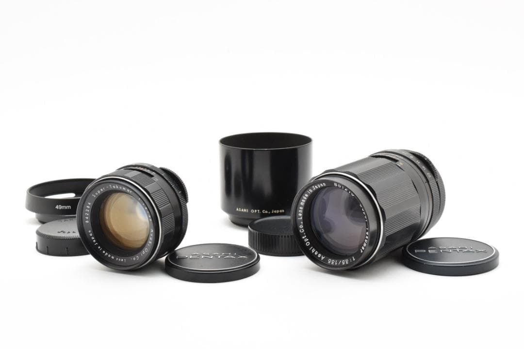◎前期型2本セット◎ Super Takumar 55mm 135mm C086 オールドレンズ】「ペンタックス スーパータクマー55mm F1.8」と