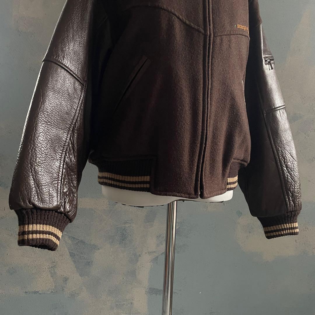 90's Scoop Brown“牛革“stadium jacket