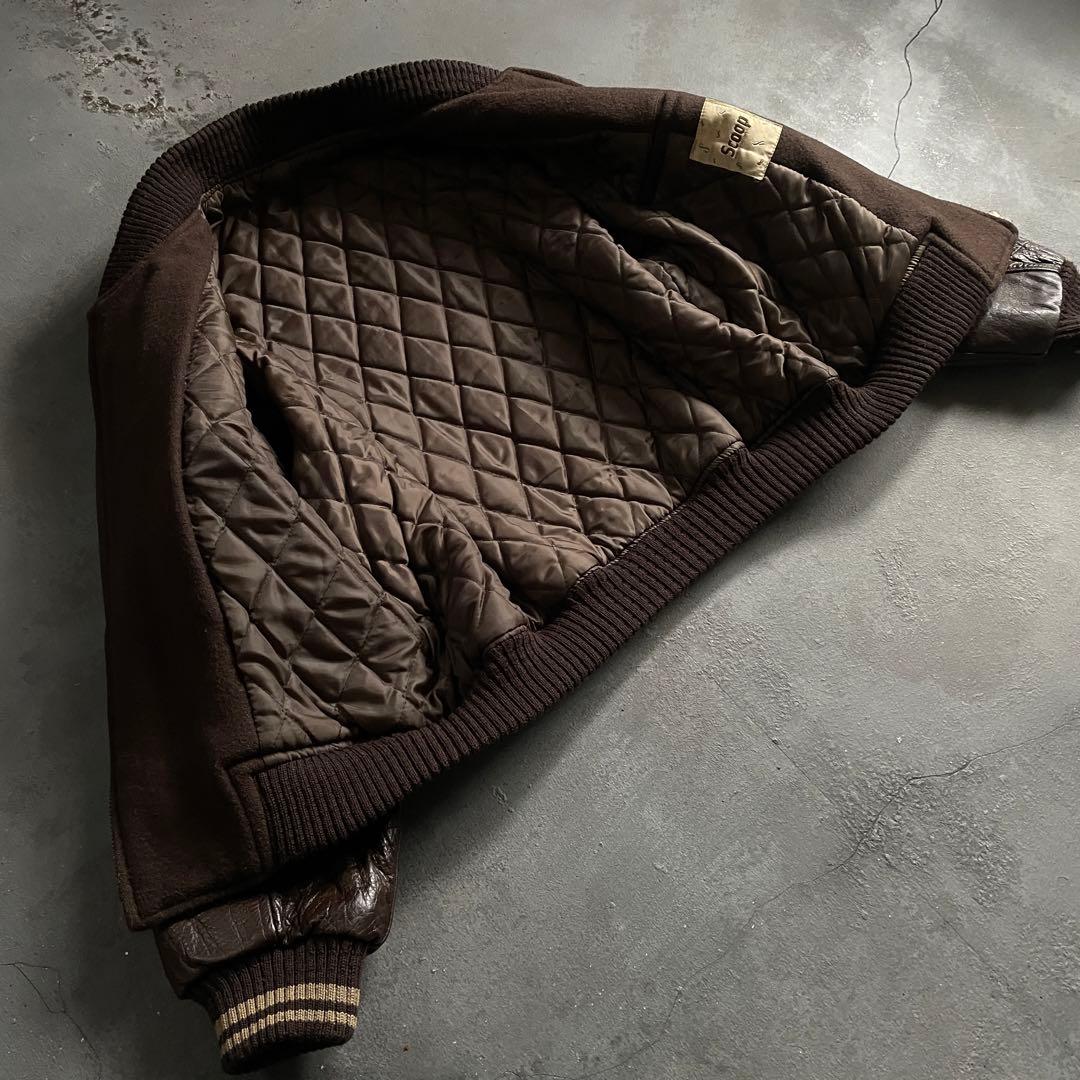 90's Scoop Brown“牛革“stadium jacket