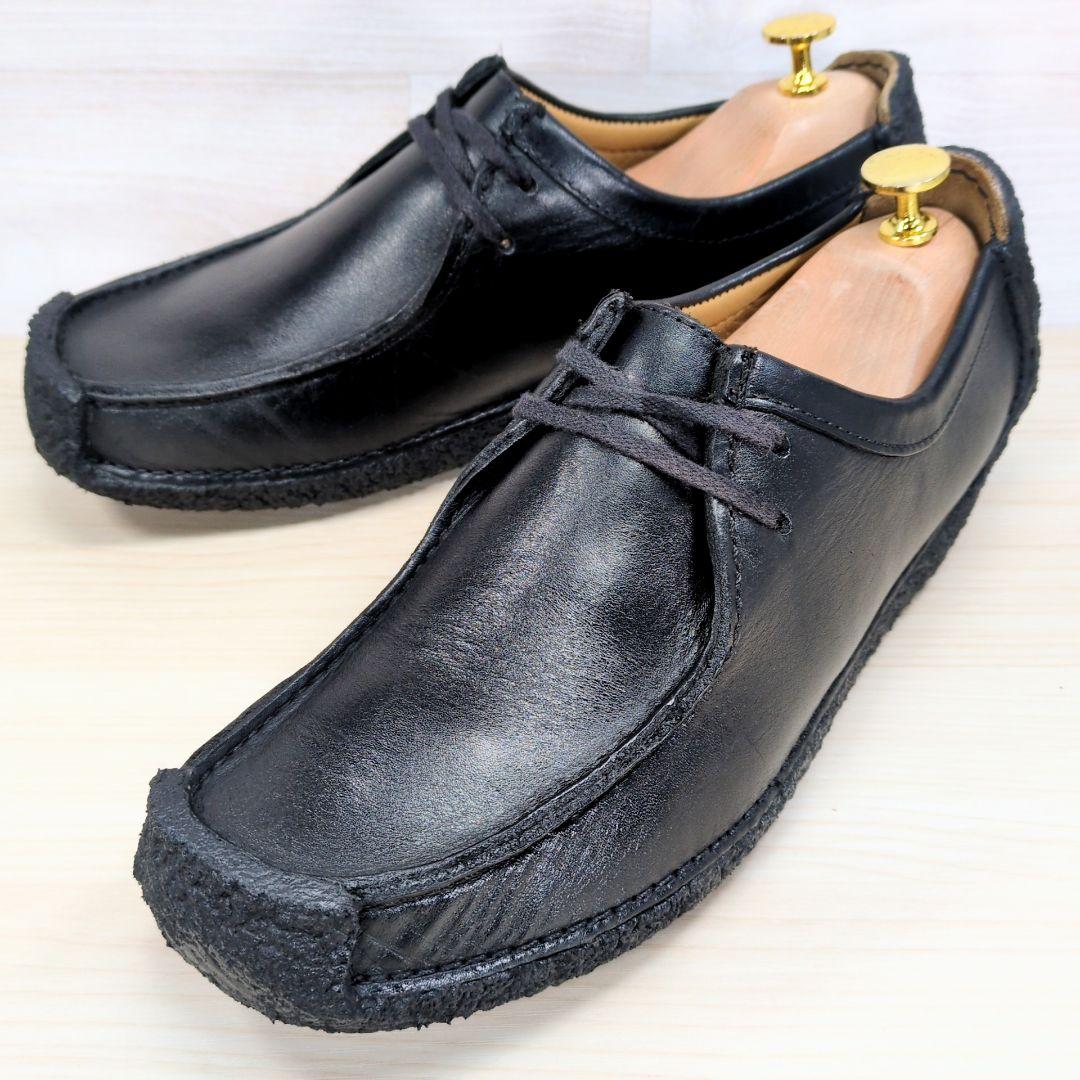 クラークス ナタリー 25.0cm ワラビー レザー ブラック S476