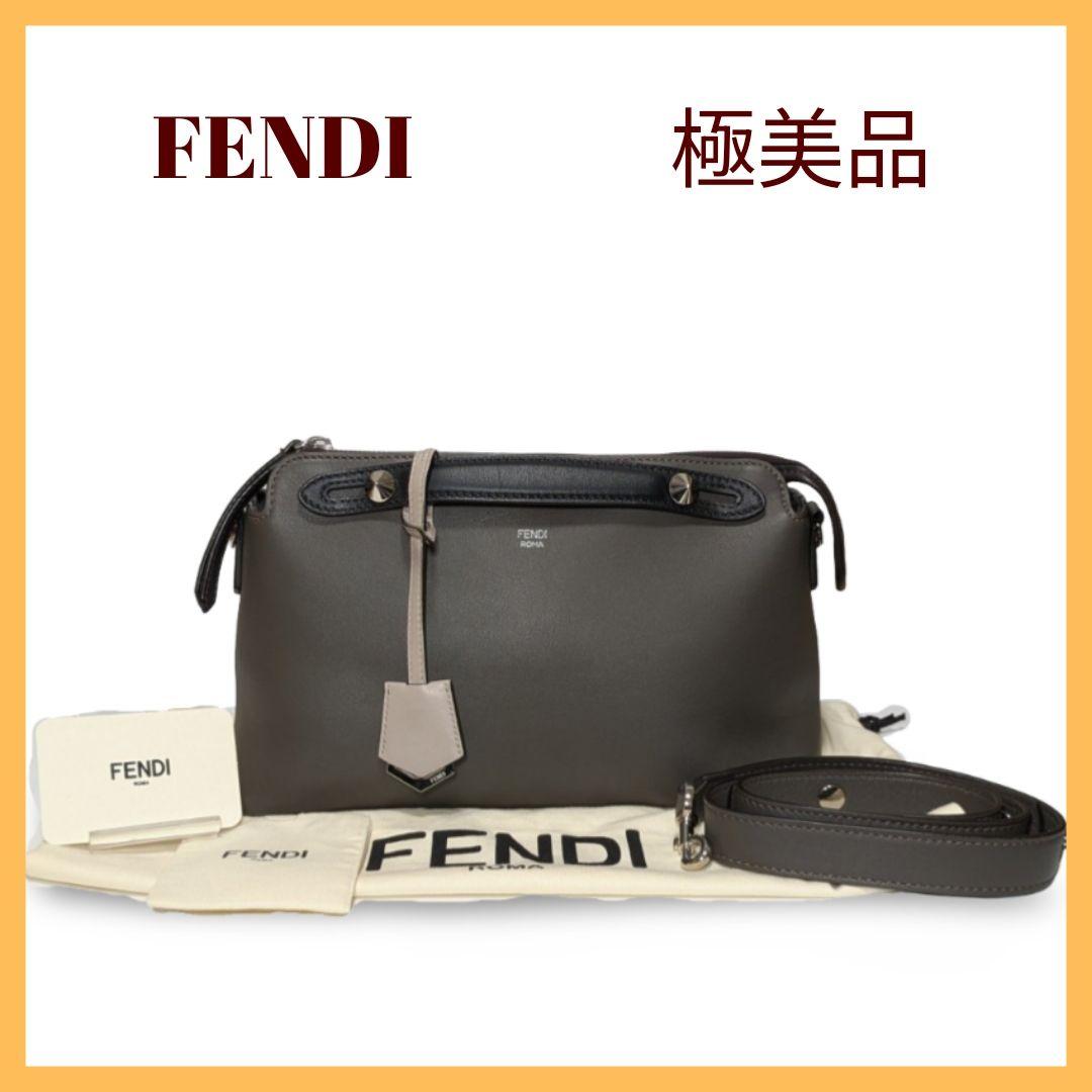 【極美品】FENDI バイザウェイミディアム　グレー ショルダーバッグ FENDI フェンディ バイザウェイ ミディアム ショルダーバッグ レザー
