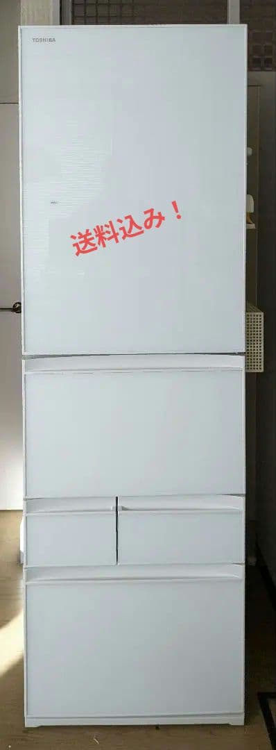 【美品】冷蔵庫　TOSHIBA GR-U41GXH (EW) 411L　送料込み 冷蔵庫 VEGETA（ベジータ）GXHシリーズ グランホワイト GR-U41GXH-EW