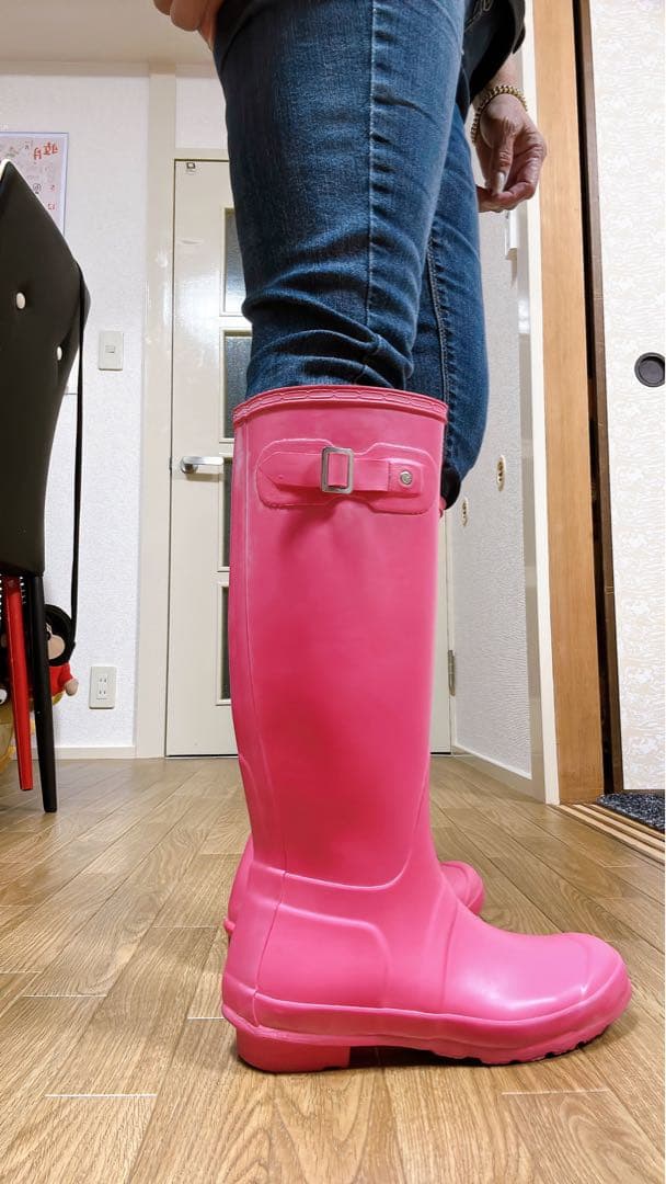 HUNTER ピンク 長靴 本体 - メルカリ