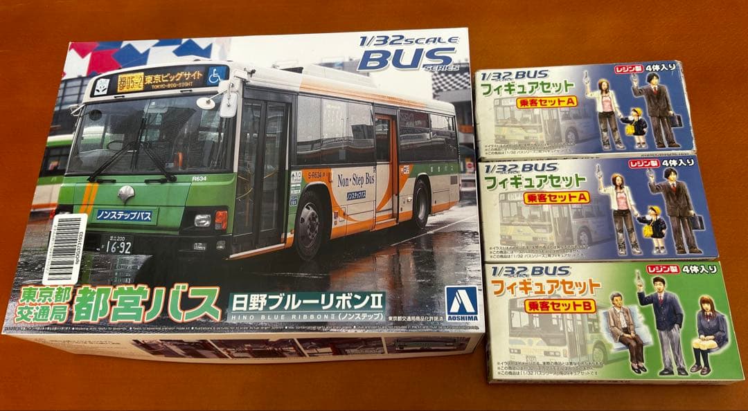 1/32 都営バス 日野ブルーリボン➕バス用1/32乗客フィギュアA、Bセット 1/32 都営バス 日野ブルーリボン➕バス用1/32乗客フィギュアA、Bセット