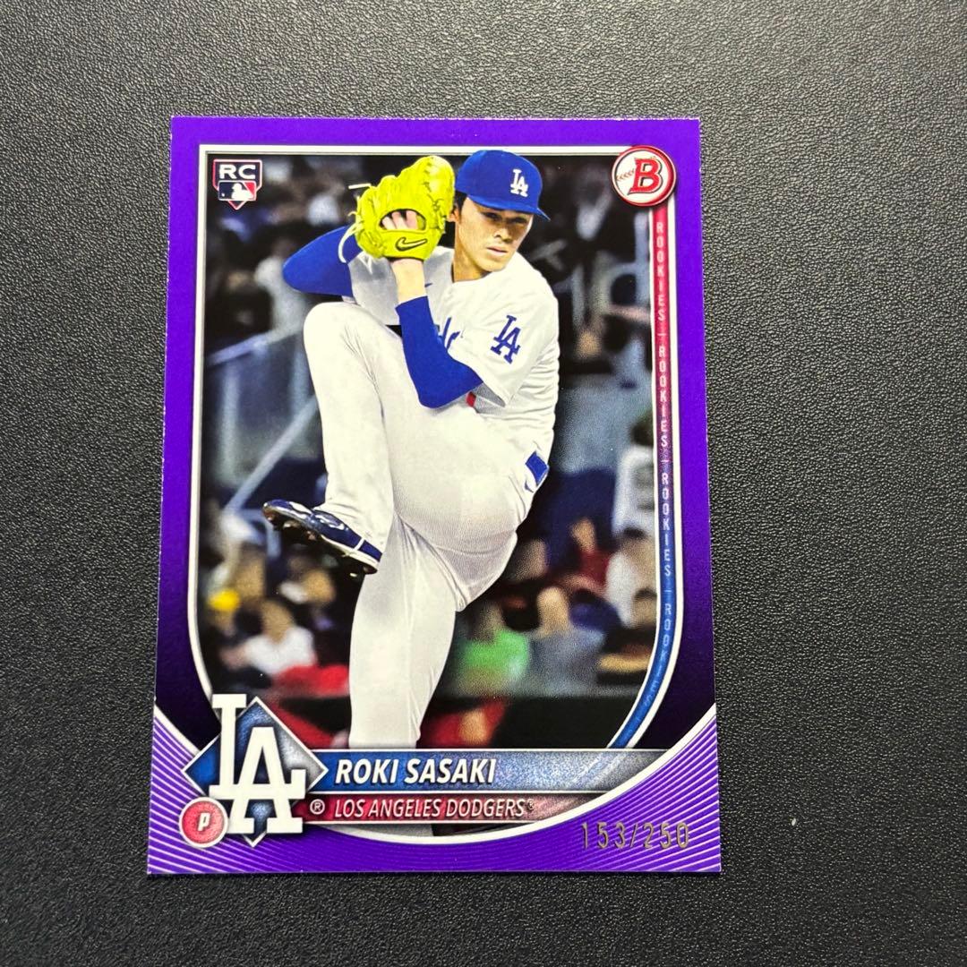 250枚限定 佐々木朗希 2025 Bowman PURPLE ルーキーカード - メルカリ