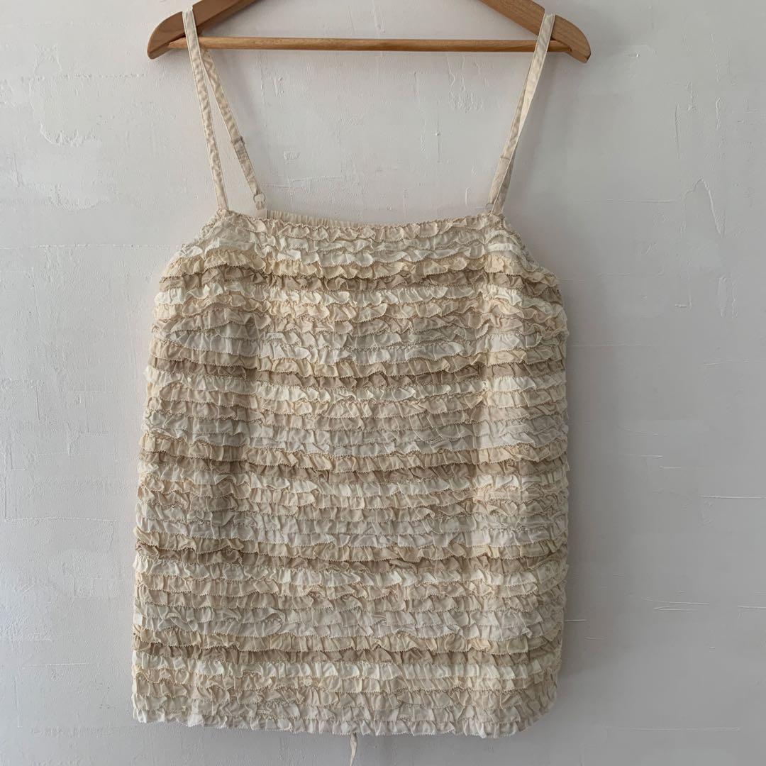 ピンクハウス　キャミソール　ピコフリル　ベージュ系　かわいい ピンクハウス キャミソール ピコフリル ベージュ系 かわいい ピンク