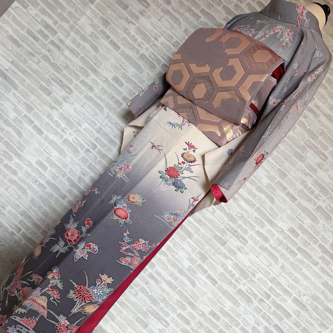 小紋のみ 型染め 紗綾形地紋 着物 P3 - メルカリ