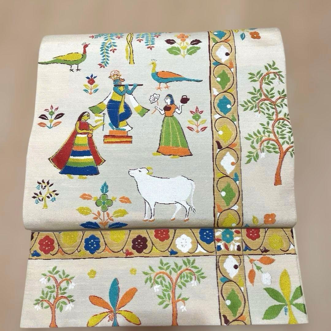 【美品】洒落袋帯 川島織物 紬 小紋に トーラン柄 美品】洒落袋帯 川島織物 紬 小紋に トーラン柄 - メルカリ