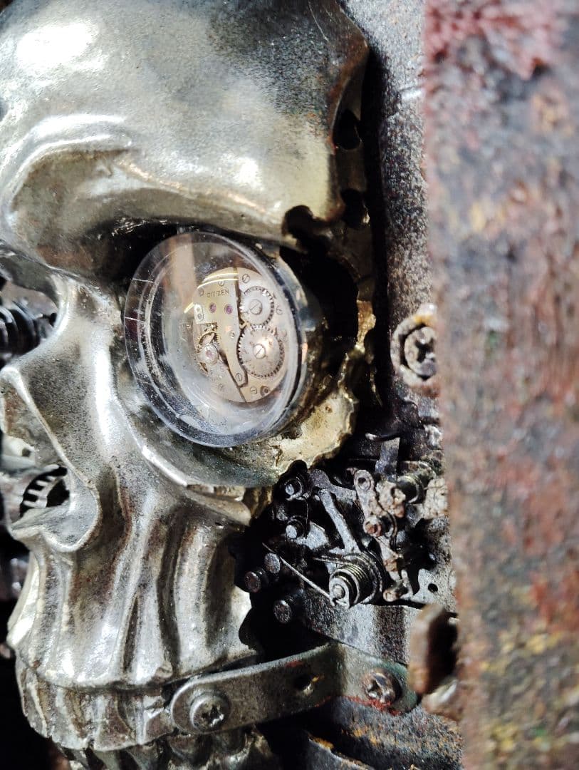 一点物 ハンドメイド スチームパンク 骸骨 立体壁掛けアート オブジェ