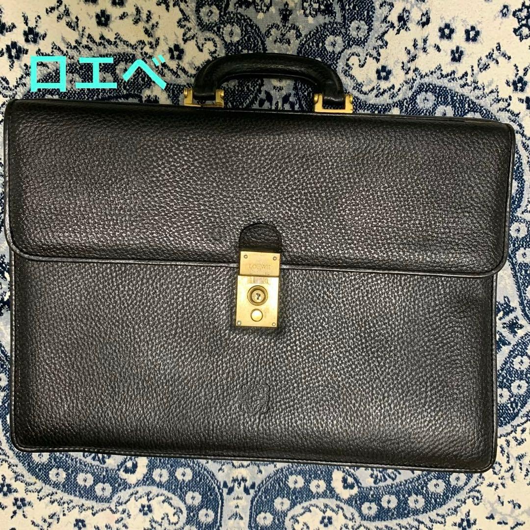 LOEWE ロエベ ブリーフケース ビジネスバッグ ブラック レザー LOEWE（ロエベ） 【新品未使用】ロエベ ゴヤ シン ブリーフケース