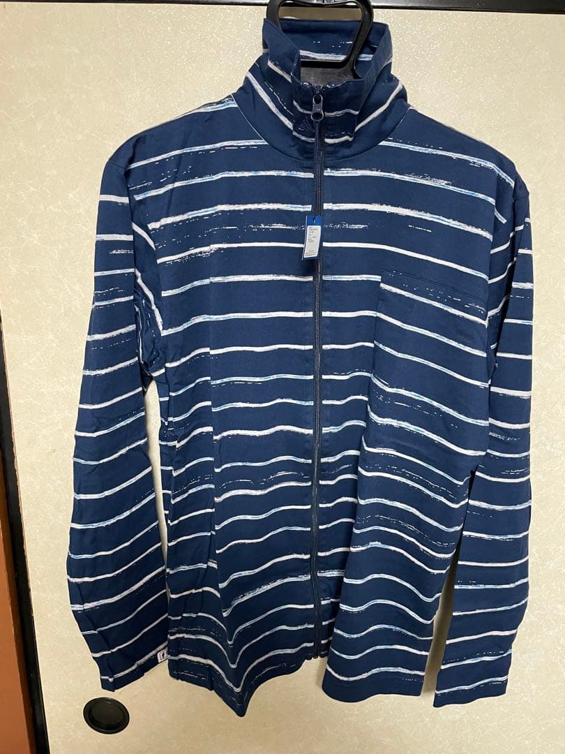 トップス porter classic BORDER ZIP UP TURTLENECK PORTER CLASSIC ARTIST BORDER ZIP UP TURTLENECK -BLUE- (PC-006-1762