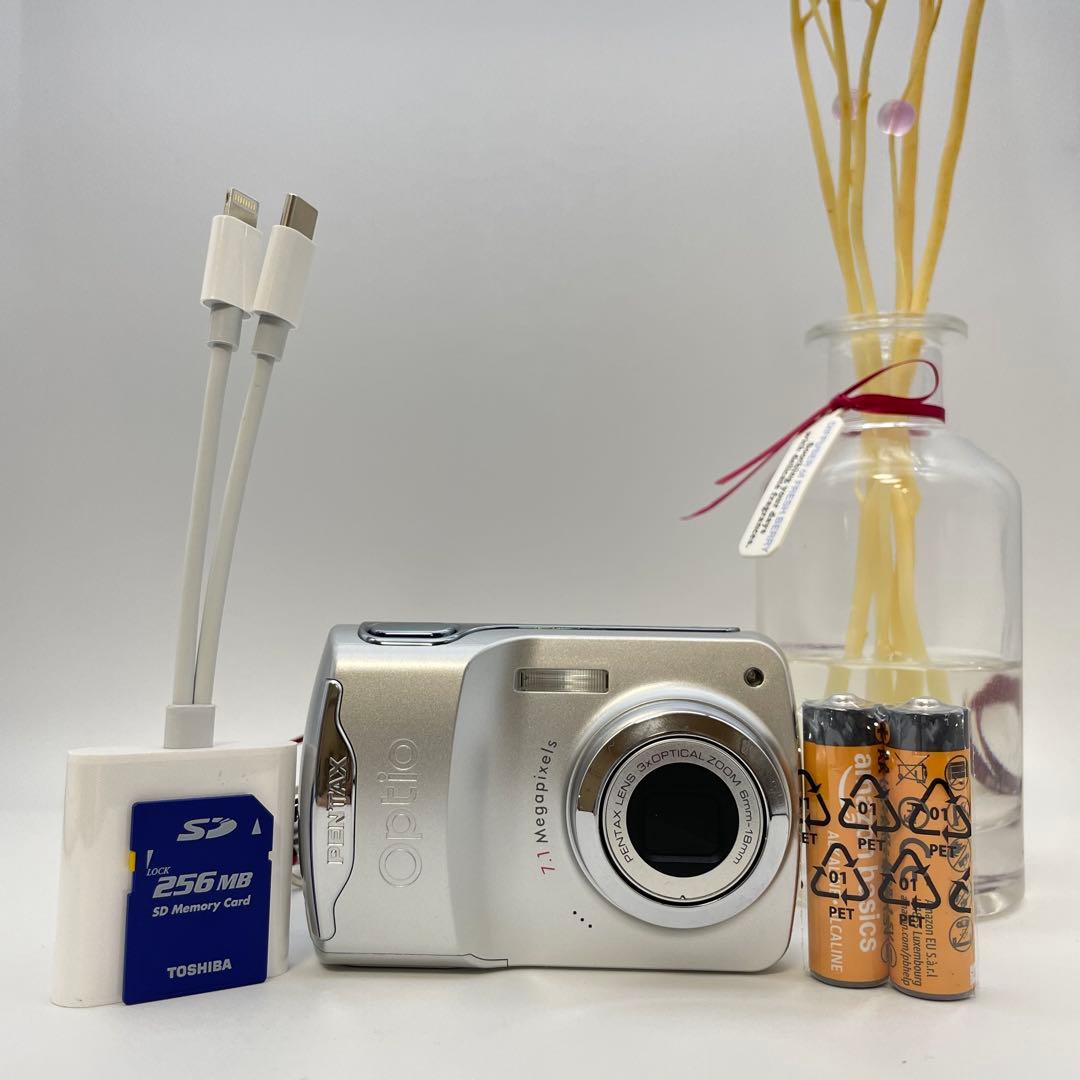 スマホ転送OK✨PENTAX Optio E30✨動作確認済 単三電池 可愛い