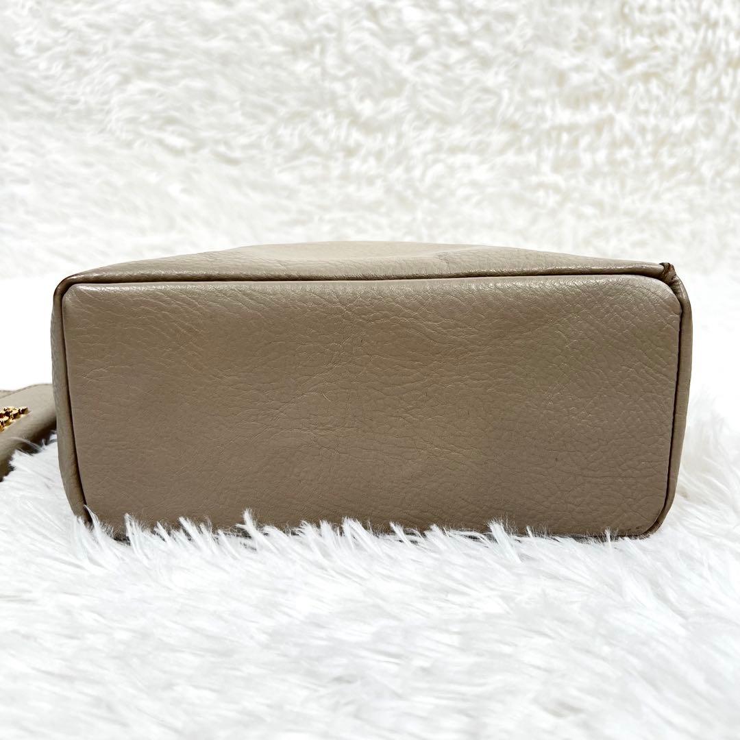 ラシット スクエア ワンショルダーバッグ グレージュ モノグラムカード