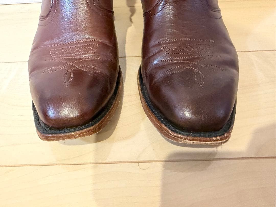 ブラウン Boulet ジッパー付き ウエスタンブーツ US 11 - メルカリ