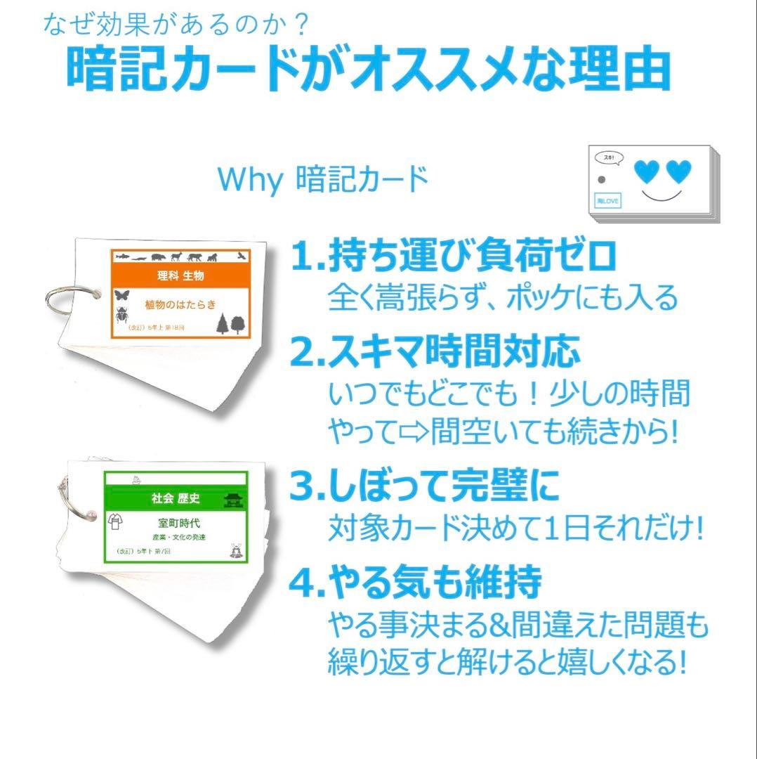 中学受験 暗記カード【4年上 社会・理科 6-19回】組分けテスト対策 予