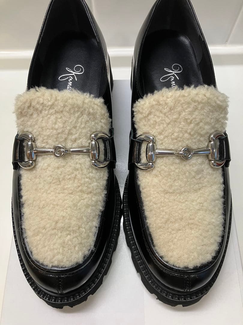 銀座かねまつ ファービット厚底ローファー 23.0cm