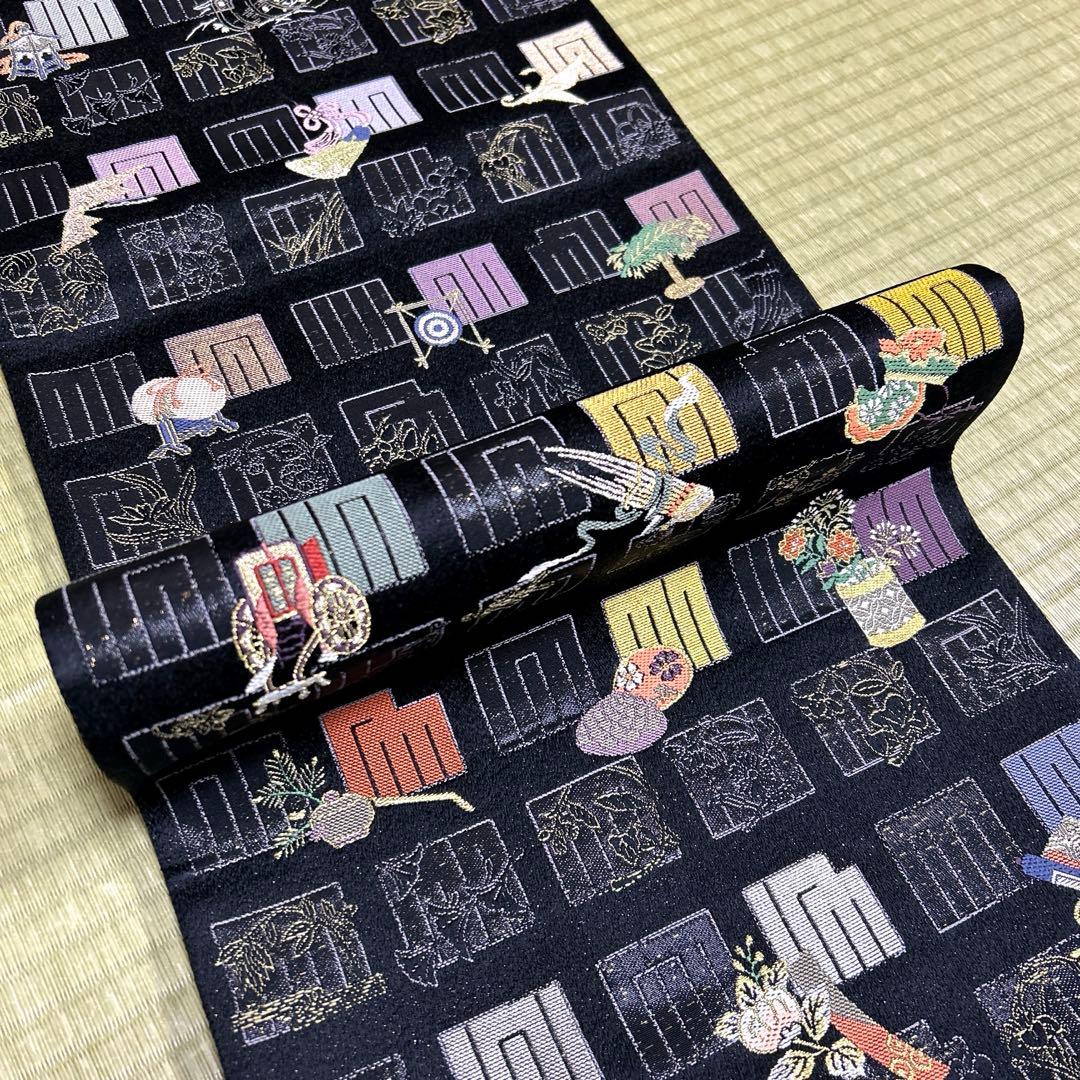 正絹 袋帯 『本金 プラチナ』 【源氏香 刺繍 宝づくし】 - メルカリ