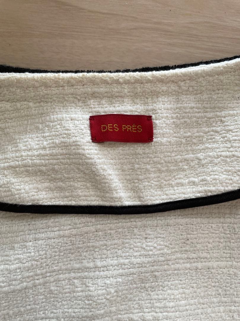 DES PRES コットンナイロンツイード ノーカラーショートコート - メルカリ