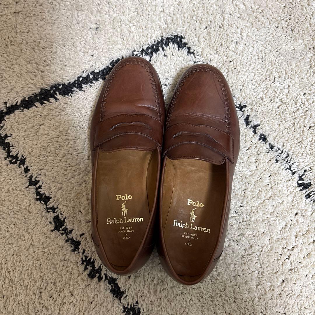 Polo Ralph Lauren ブラウンローファー 26.0cm相当 Polo Ralph Lauren】ポロラルフローレン コインローファー カーフ